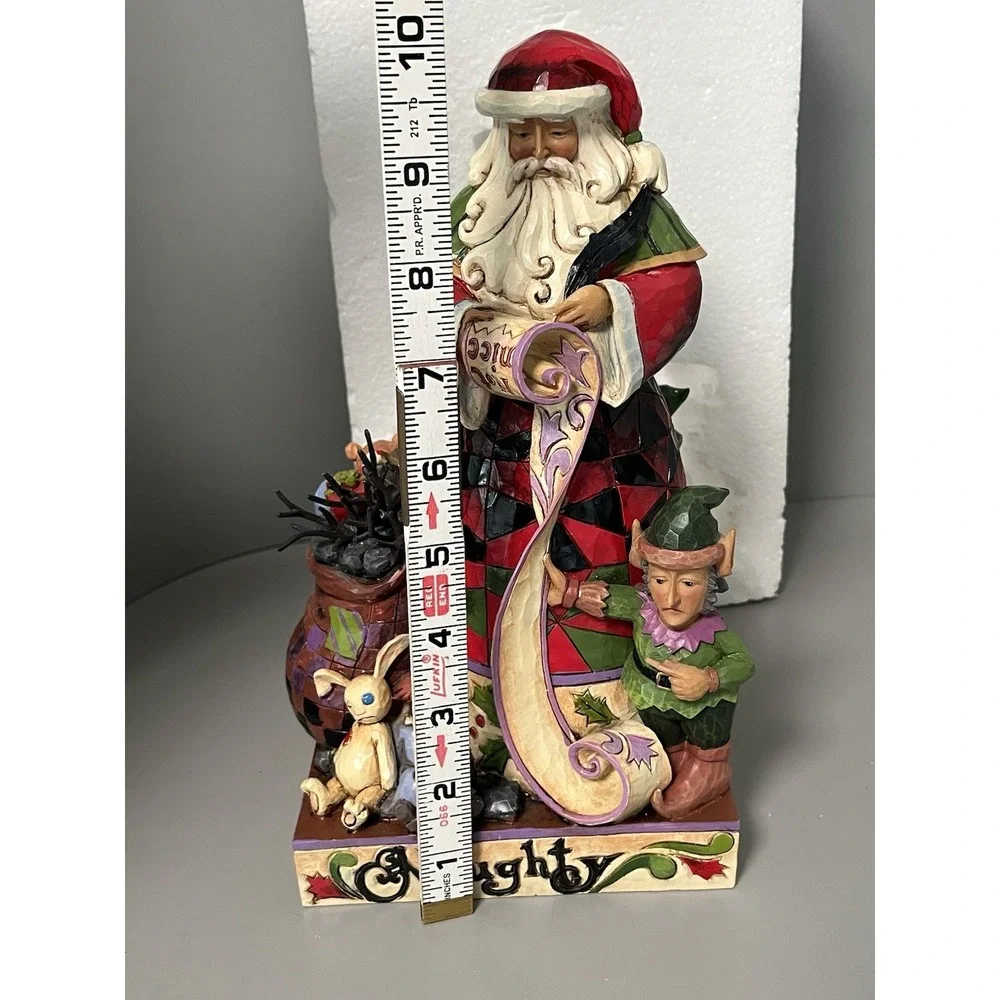 Jim Shore -Checking It Twice- 2 Sided Figurine Naughty Nice Santa Christmas 10